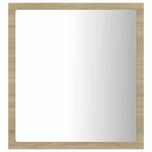 Sonoma tölgy akril LED-es fürdőszobai tükör 40x8,5x37 cm