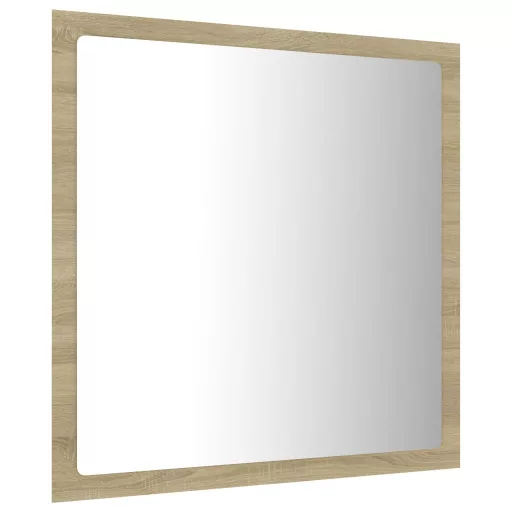 Sonoma tölgy akril LED-es fürdőszobai tükör 40x8,5x37 cm