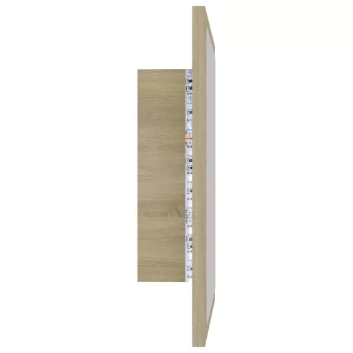 Sonoma tölgy akril LED-es fürdőszobai tükör 40x8,5x37 cm