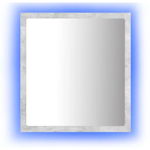 Betonszürke akril LED-es fürdőszobatükör 40x8,5x37 cm