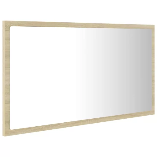 Sonoma-tölgy akril LED-es fürdőszobai tükör 80x8,5x37 cm