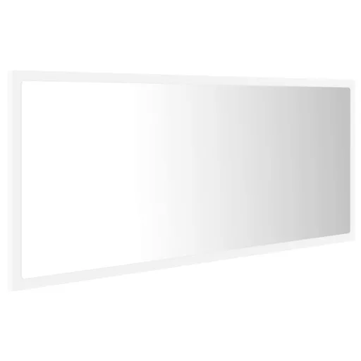 Fehér akril LED-es fürdőszobai tükör 100x8,5x37 cm