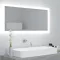 Betonszürke akril LED-es fürdőszobatükör 100x8,5x37 cm