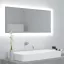 Betonszürke akril LED-es fürdőszobatükör 100x8,5x37 cm