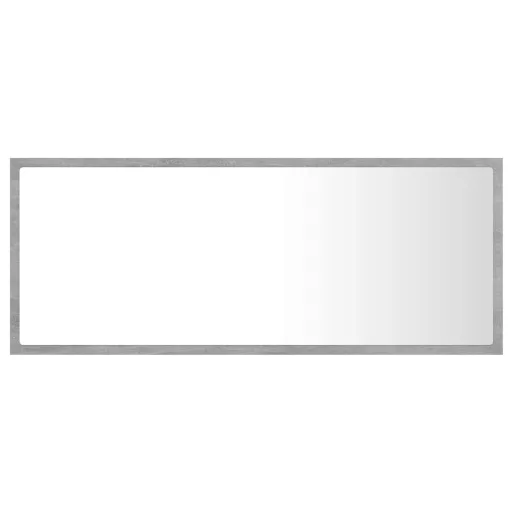 Betonszürke akril LED-es fürdőszobatükör 100x8,5x37 cm
