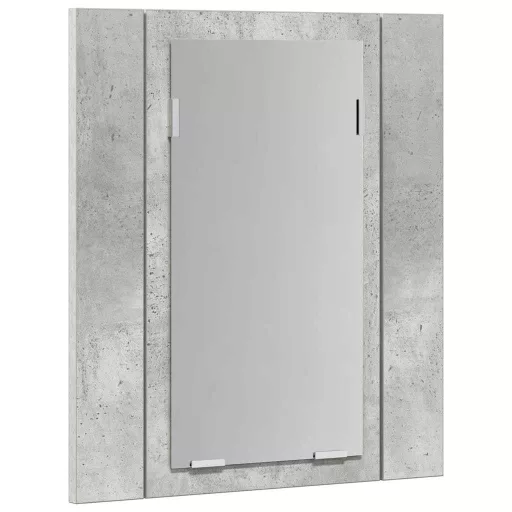 Betonszürke akril LED-es tükrös fürdőszobaszekrény 40x12x45 cm