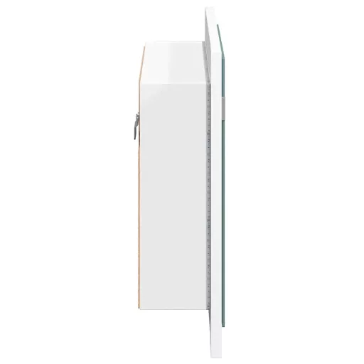 Fehér akril LED-es fürdőszobaszekrény tükörrel 60x12x45 cm