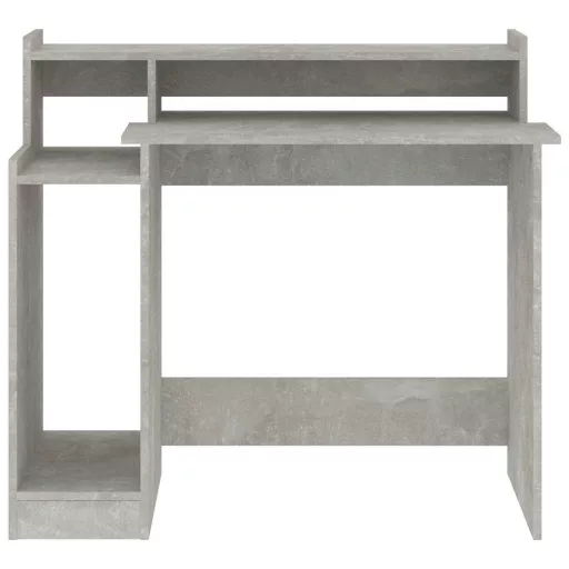 Betonszürke szerelt fa íróasztal LED-ekkel 97 x 45 x 90 cm