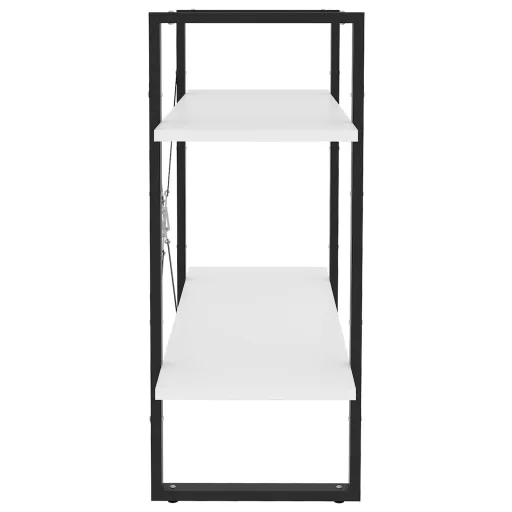 2-szintes fehér szerelt fa könyvszekrény 80 x 30 x 70 cm