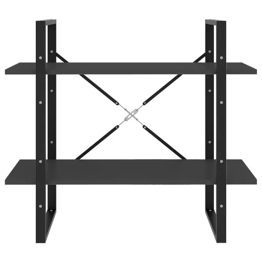 2-szintes szürke szerelt fa könyvszekrény 80 x 30 x 70 cm