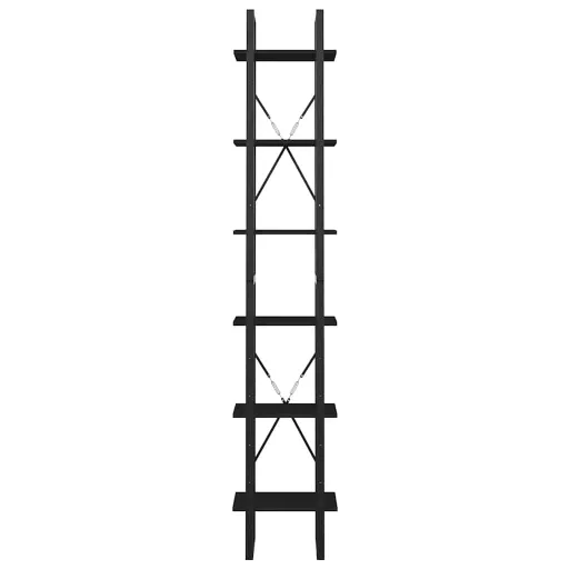 6-szintes fekete forgácslap könyvszekrény 40 x 30 x 210 cm