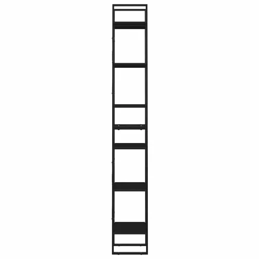 6-szintes fekete forgácslap könyvszekrény 40 x 30 x 210 cm