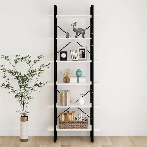 Fehér tömör fenyőfa magasszekrény 80 x 30 x 210 cm