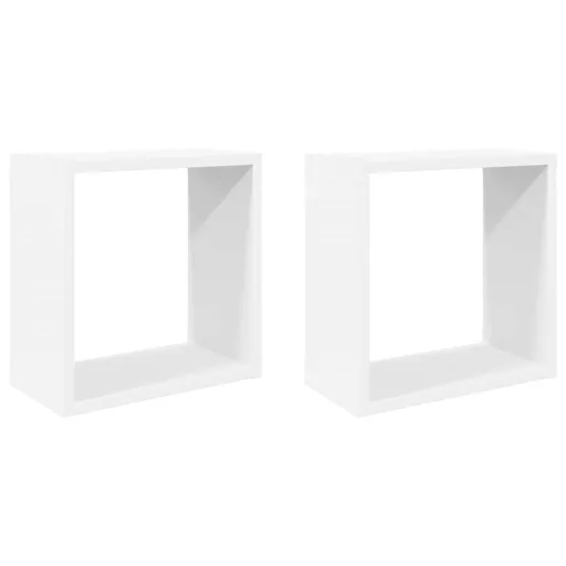 2 db fehér fali kockapolc 30 x 15 x 30 cm