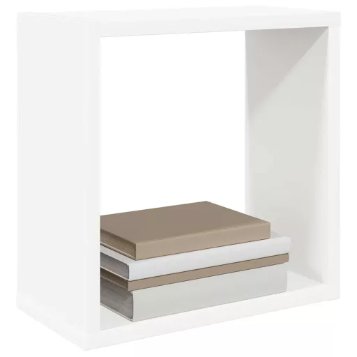 2 db fehér fali kockapolc 30 x 15 x 30 cm