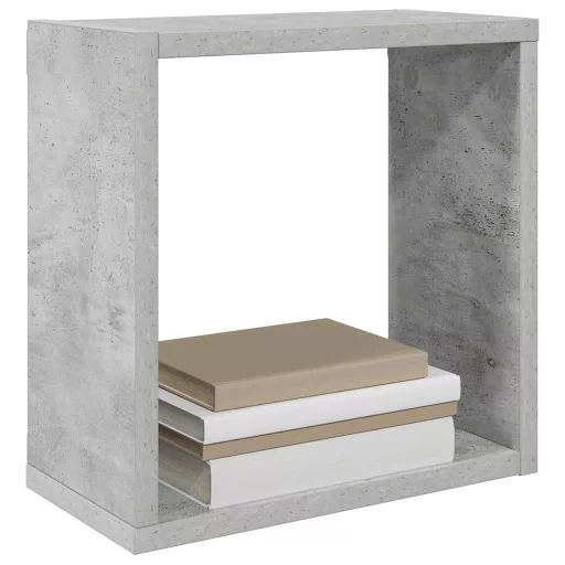 6 db betonszürke fali kockapolc 30 x 15 x 30 cm