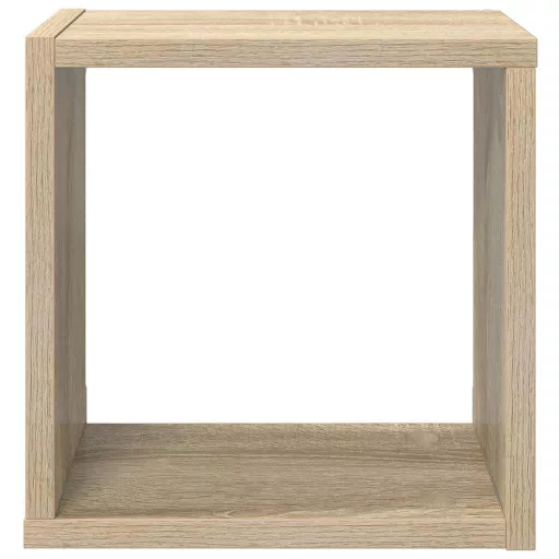 4 db sonoma tölgy színű szerelt fa fali kockapolc 26x15x26 cm