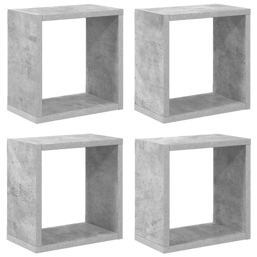 4 db betonszürke fali kockapolc 26 x 15 x 26 cm