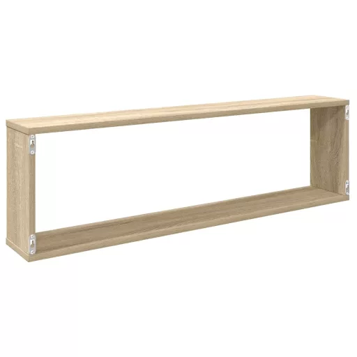 2 db sonoma tölgy színű szerelt fa fali polc 100 x 15 x 30 cm