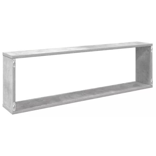2 db betonszürke szerelt fa fali polc 100 x 15 x 30 cm
