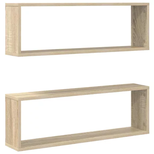 2 db sonoma tölgy színű szerelt fa fali polc 80 x 15 x 26,5 cm