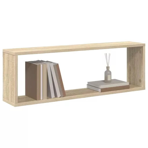 2 db sonoma tölgy színű szerelt fa fali polc 80 x 15 x 26,5 cm