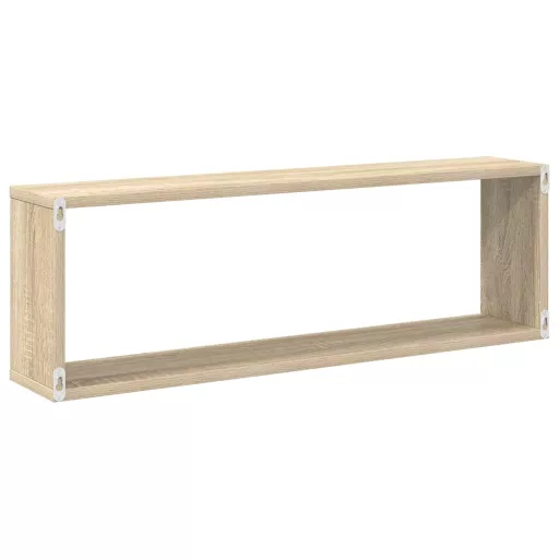 2 db sonoma tölgy színű szerelt fa fali polc 80 x 15 x 26,5 cm