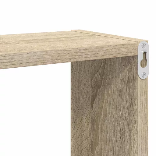 2 db sonoma tölgy színű szerelt fa fali polc 80 x 15 x 26,5 cm