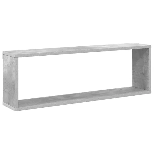2 db betonszürke szerelt fa fali kockapolc 80 x 15 x 26,5 cm