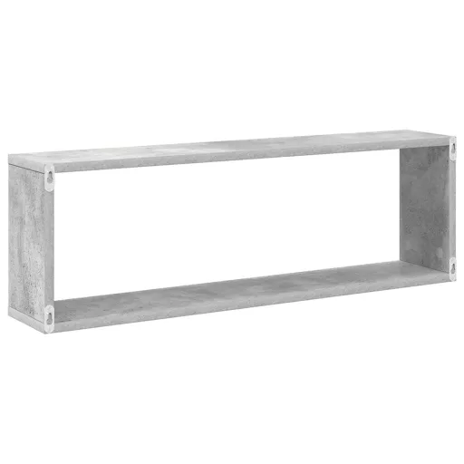 2 db betonszürke szerelt fa fali kockapolc 80 x 15 x 26,5 cm