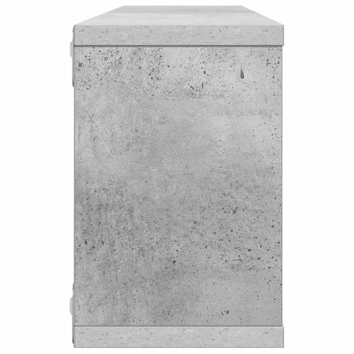 6 db betonszürke szerelt fa négyszögű fali polc 60 x 15 x 23 cm