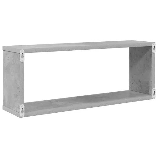 6 db betonszürke szerelt fa négyszögű fali polc 60 x 15 x 23 cm