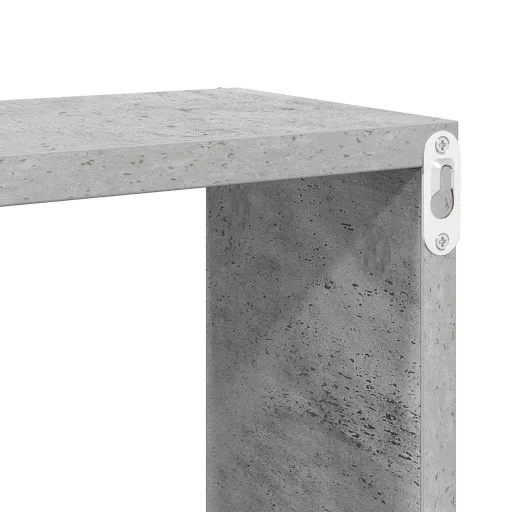 6 db betonszürke szerelt fa négyszögű fali polc 60 x 15 x 23 cm