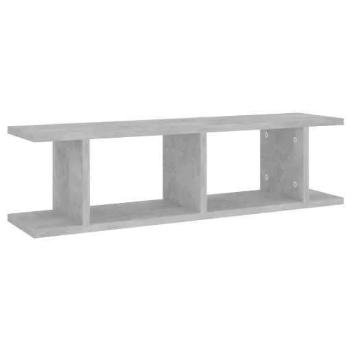 2 db betonszürke szerelt fa fali polc 75 x 18 x 20 cm