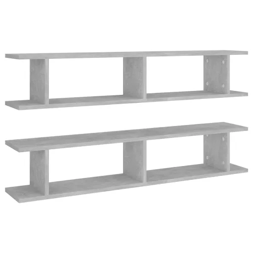 2 db betonszürke forgácslap fali polc 105 x 18 x 20 cm