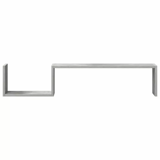 2 db betonszürke szerelt fa fali polc 100 x 15 x 20 cm