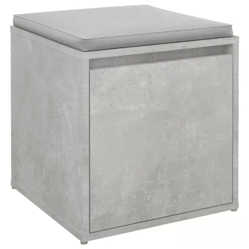Betonszürke szerelt fa tárolódoboz 40,5 x 40 x 40 cm
