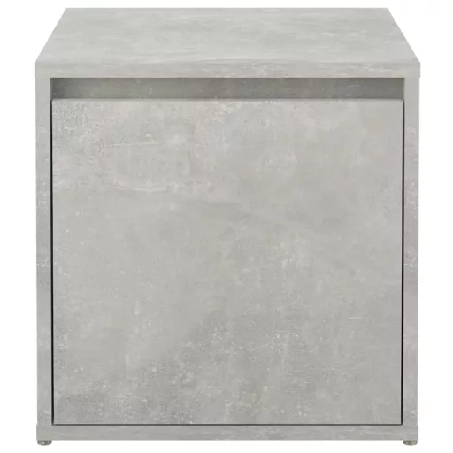 Betonszürke szerelt fa tárolódoboz 40,5 x 40 x 40 cm