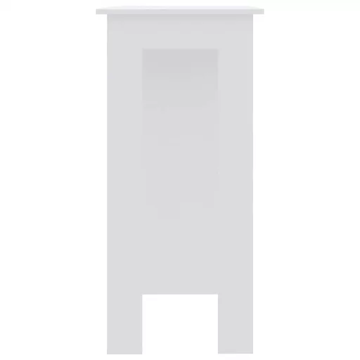 Fehér szerelt fa bárasztal polccal 102 x 50 x 103,5 cm