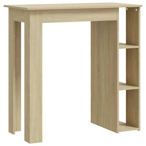 Sonoma tölgy színű szerelt fa bárasztal polccal 102x50x103,5 cm