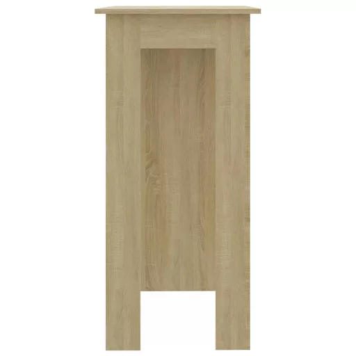Sonoma tölgy színű szerelt fa bárasztal polccal 102x50x103,5 cm