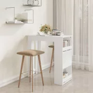   Fehér szerelt fa bárasztal tárolórekesszel 102 x 50 x 103,5 cm