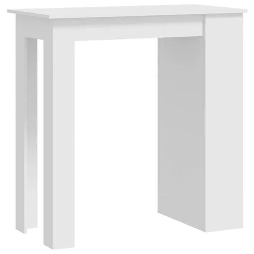 Fehér szerelt fa bárasztal tárolórekesszel 102 x 50 x 103,5 cm