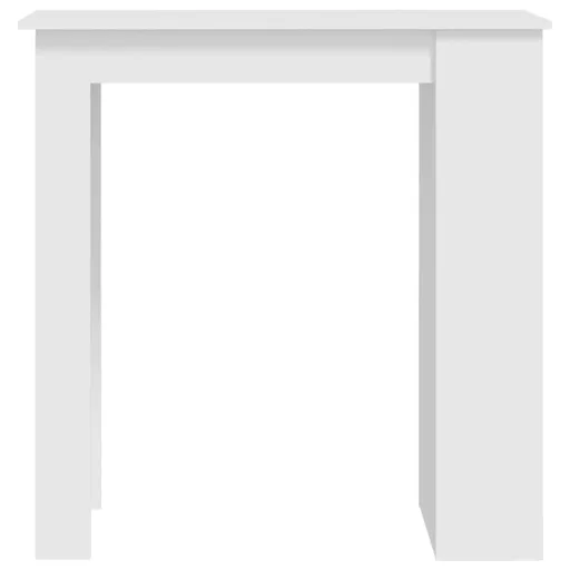 Fehér szerelt fa bárasztal tárolórekesszel 102 x 50 x 103,5 cm