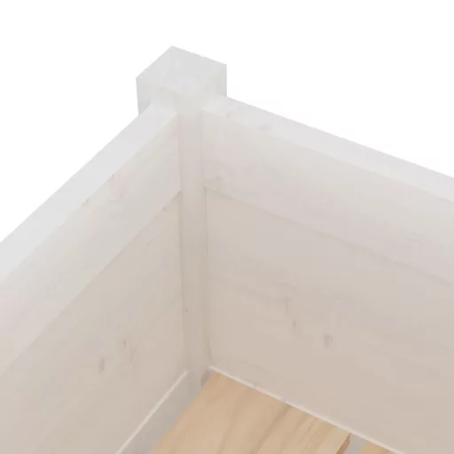 2 db fehér tömör fenyőfa kerti virágtartó 70 x 31 x 70 cm