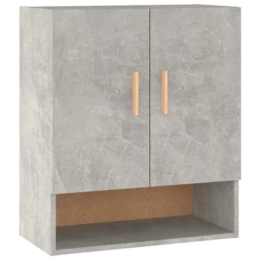 Betonszürke szerelt fa faliszekrény 60 x 31 x 70 cm