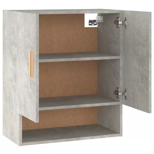 Betonszürke szerelt fa faliszekrény 60 x 31 x 70 cm
