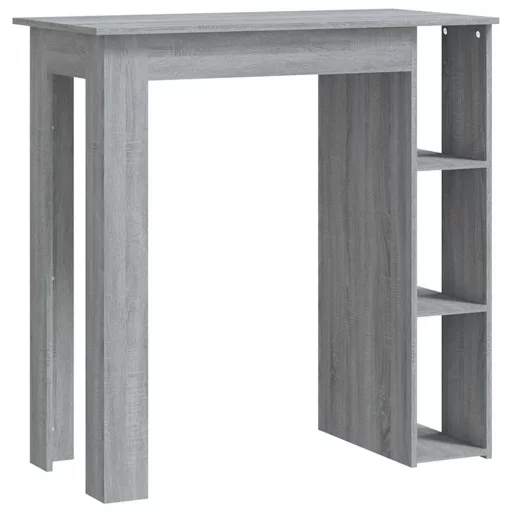 Szürke sonoma szerelt fa bárasztal polccal 102 x 50 x 103,5 cm