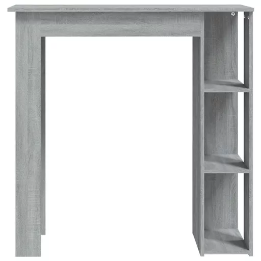 Szürke sonoma szerelt fa bárasztal polccal 102 x 50 x 103,5 cm