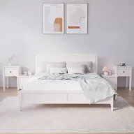   2 darab fehér tömör fenyőfa éjjeliszekrény 79,5 x 38 x 65,5 cm